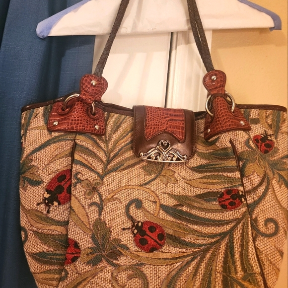 Vintage Ladybug 1990 purse. Leather Trim. Magnetic Closure. - Picture 1 of 5